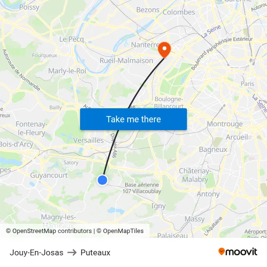 Jouy-En-Josas to Puteaux map