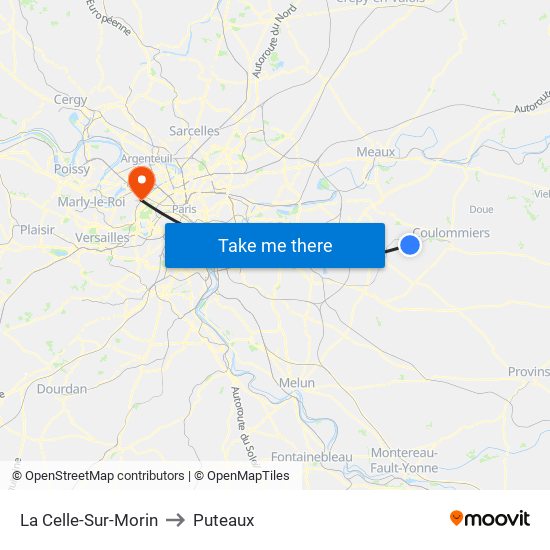 La Celle-Sur-Morin to Puteaux map