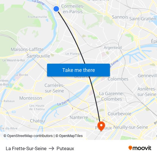 La Frette-Sur-Seine to Puteaux map