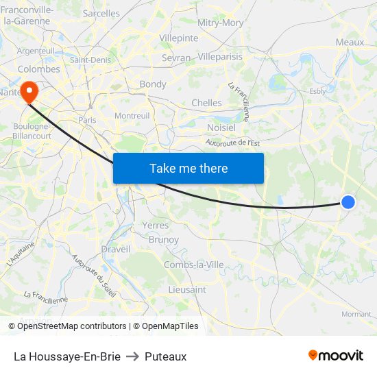La Houssaye-En-Brie to Puteaux map