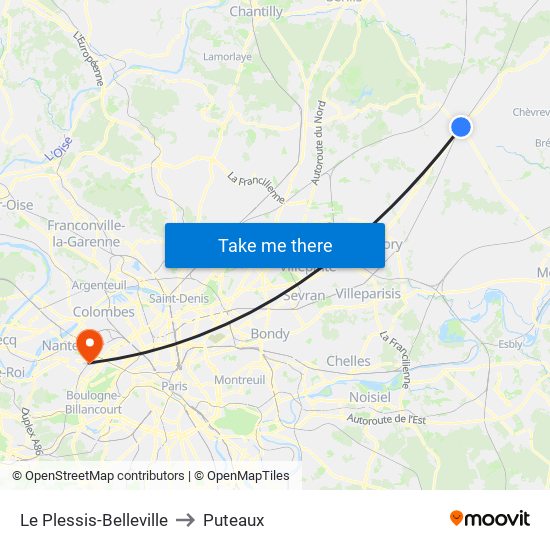 Le Plessis-Belleville to Puteaux map