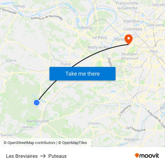 Les Breviaires to Puteaux map