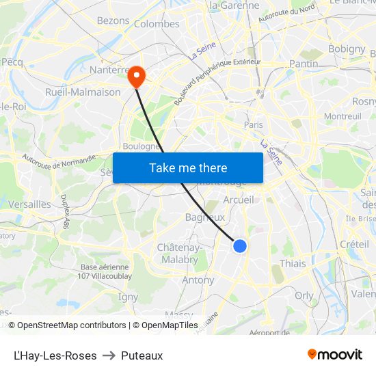 L'Hay-Les-Roses to Puteaux map