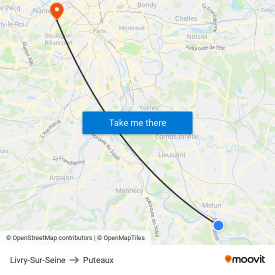 Livry-Sur-Seine to Puteaux map