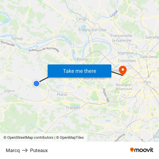 Marcq to Puteaux map