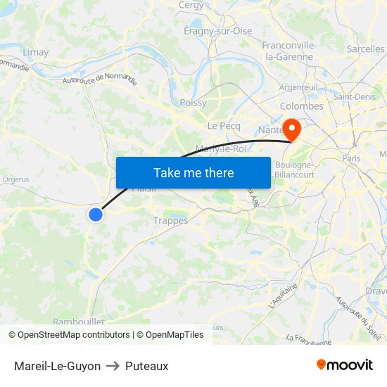 Mareil-Le-Guyon to Puteaux map