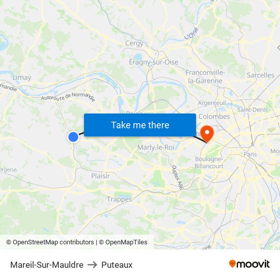 Mareil-Sur-Mauldre to Puteaux map