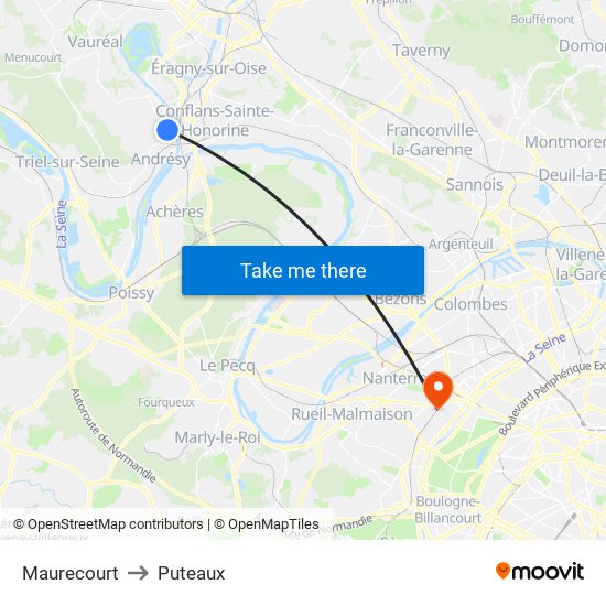 Maurecourt to Puteaux map