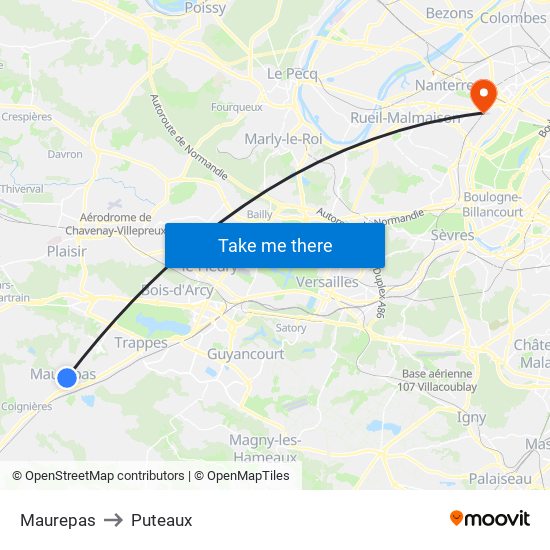 Maurepas to Puteaux map