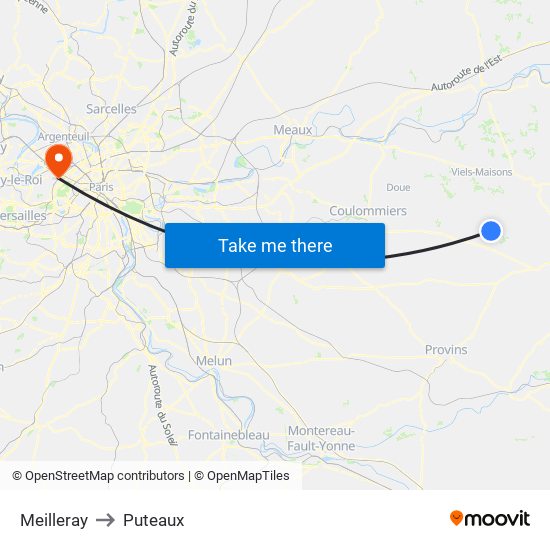 Meilleray to Puteaux map