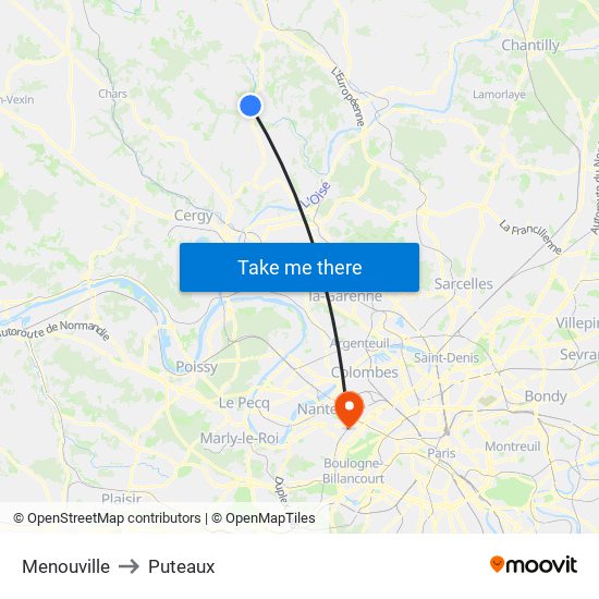 Menouville to Puteaux map