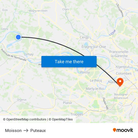 Moisson to Puteaux map