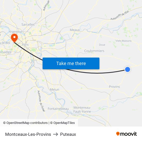 Montceaux-Les-Provins to Puteaux map