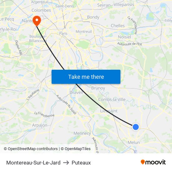 Montereau-Sur-Le-Jard to Puteaux map