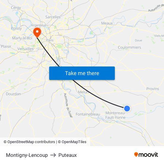 Montigny-Lencoup to Puteaux map