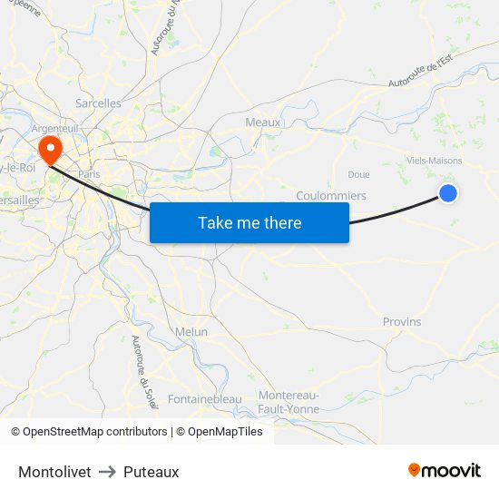 Montolivet to Puteaux map