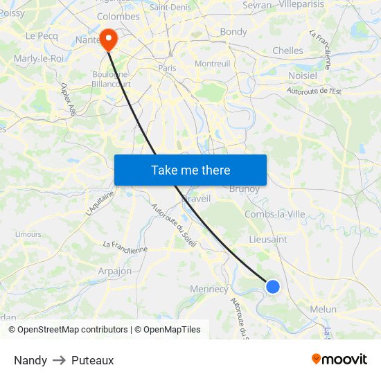 Nandy to Puteaux map