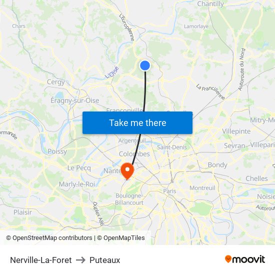 Nerville-La-Foret to Puteaux map