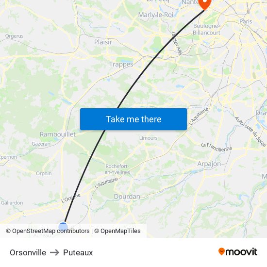 Orsonville to Puteaux map