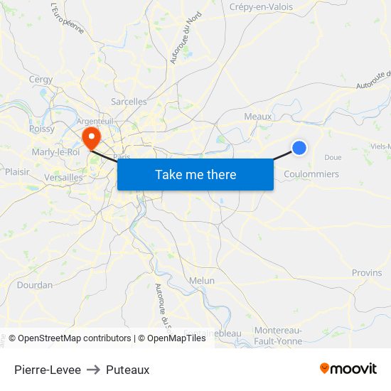 Pierre-Levee to Puteaux map