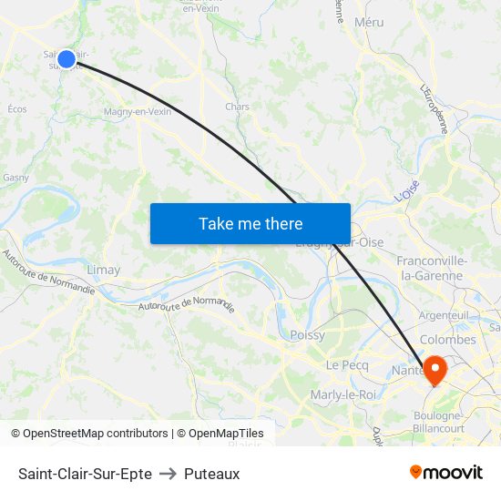 Saint-Clair-Sur-Epte to Puteaux map
