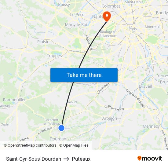 Saint-Cyr-Sous-Dourdan to Puteaux map