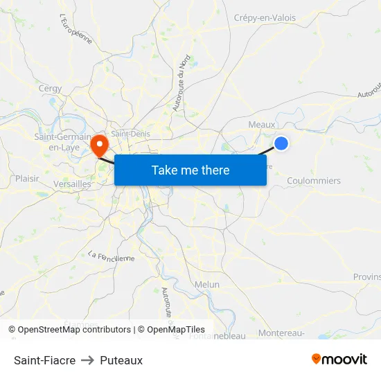 Saint-Fiacre to Puteaux map