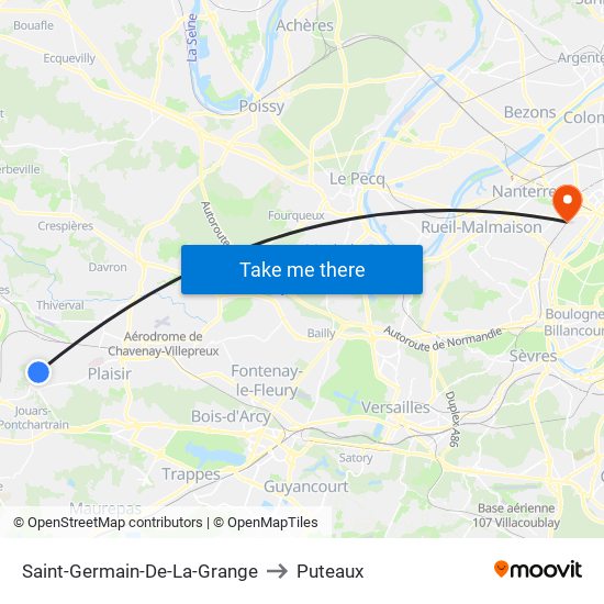 Saint-Germain-De-La-Grange to Puteaux map