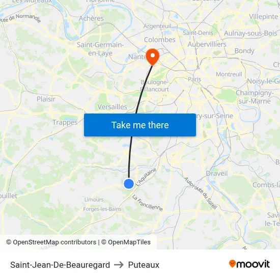 Saint-Jean-De-Beauregard to Puteaux map