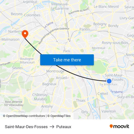 Saint-Maur-Des-Fosses to Puteaux map