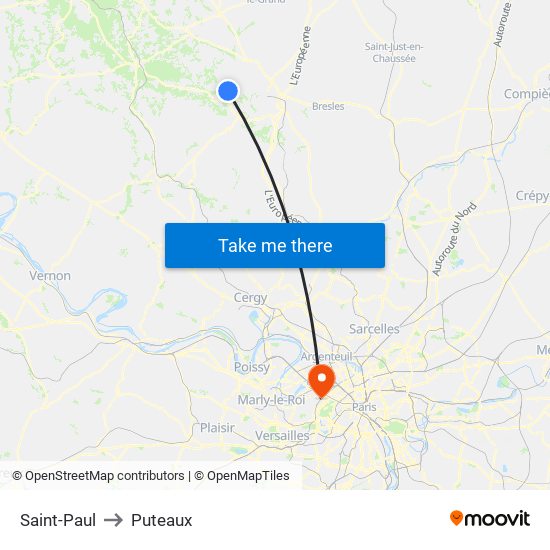 Saint-Paul to Puteaux map