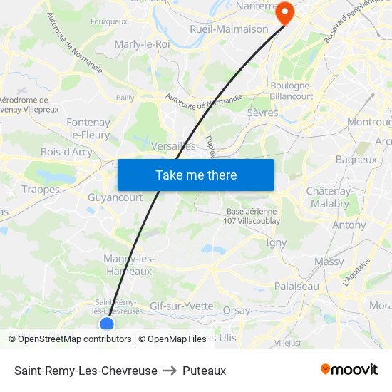 Saint-Remy-Les-Chevreuse to Puteaux map