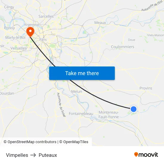 Vimpelles to Puteaux map