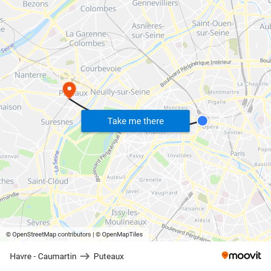 Havre - Caumartin to Puteaux map