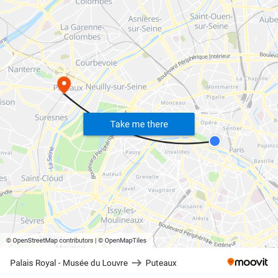 Palais Royal - Musée du Louvre to Puteaux map