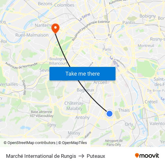 Marché International de Rungis to Puteaux map
