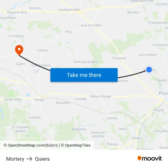 Mortery to Quiers map