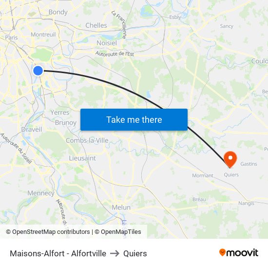 Maisons-Alfort - Alfortville to Quiers map