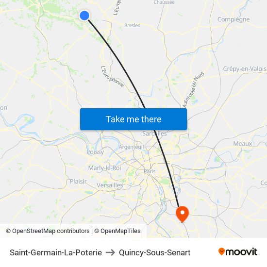 Saint-Germain-La-Poterie to Quincy-Sous-Senart map