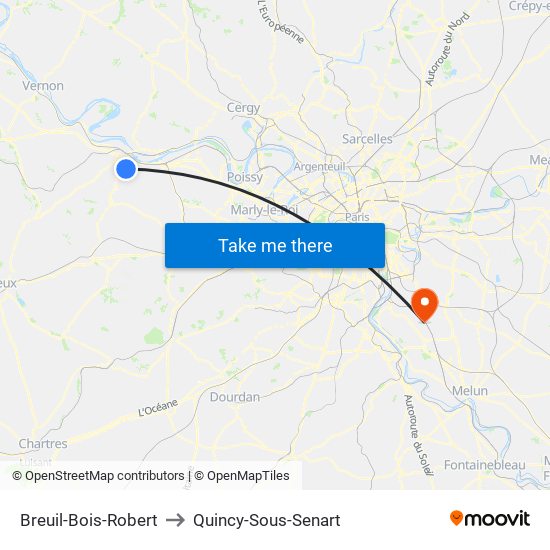 Breuil-Bois-Robert to Quincy-Sous-Senart map
