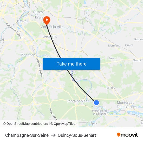 Champagne-Sur-Seine to Quincy-Sous-Senart map