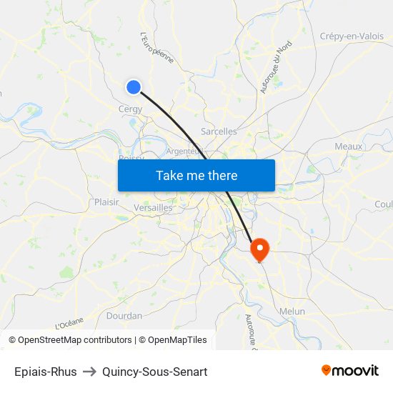 Epiais-Rhus to Quincy-Sous-Senart map