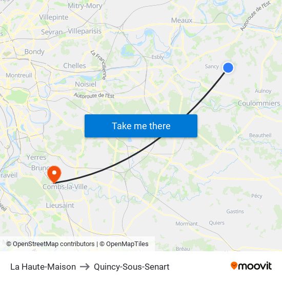 La Haute-Maison to Quincy-Sous-Senart map