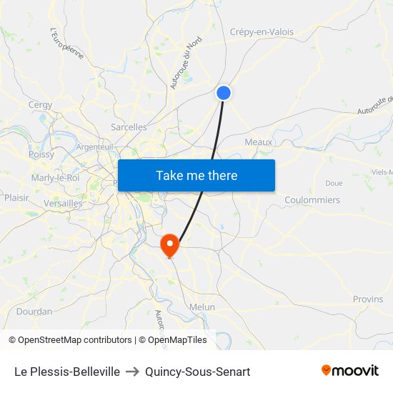 Le Plessis-Belleville to Quincy-Sous-Senart map