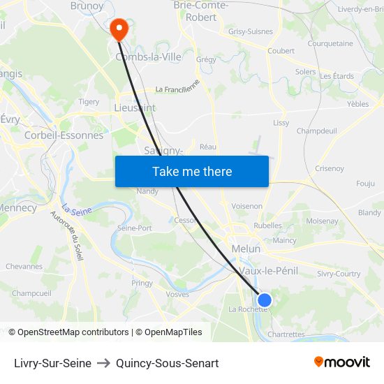 Livry-Sur-Seine to Quincy-Sous-Senart map