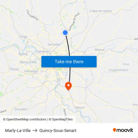 Marly-La-Ville to Quincy-Sous-Senart map
