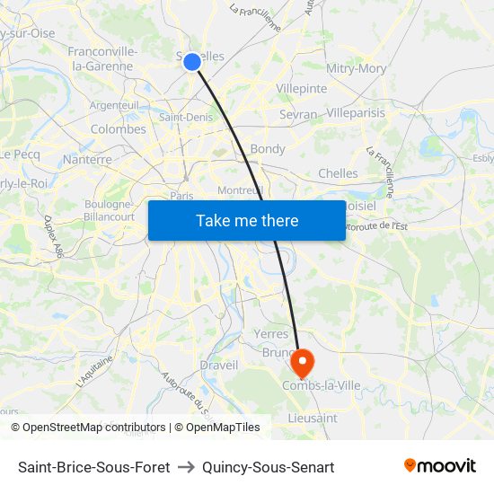 Saint-Brice-Sous-Foret to Quincy-Sous-Senart map