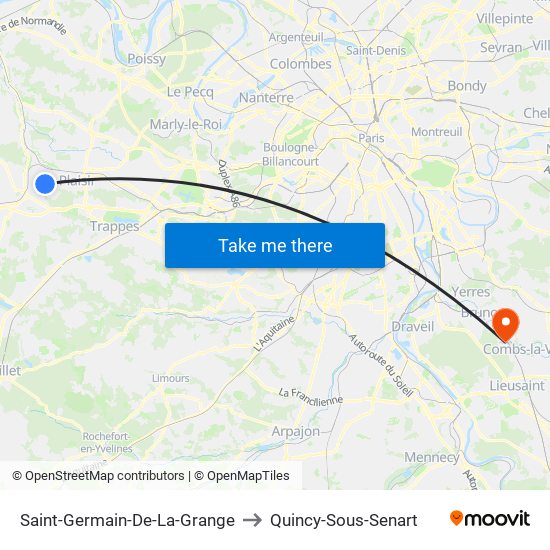 Saint-Germain-De-La-Grange to Quincy-Sous-Senart map