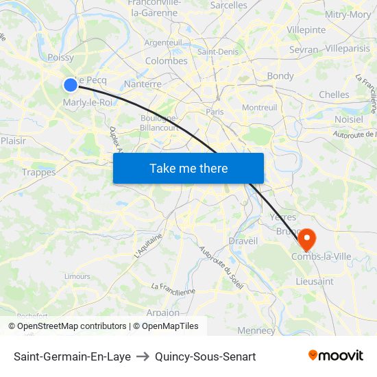 Saint-Germain-En-Laye to Quincy-Sous-Senart map