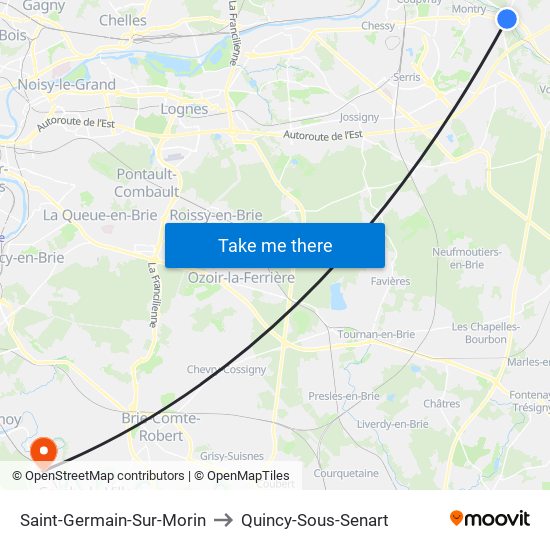 Saint-Germain-Sur-Morin to Quincy-Sous-Senart map